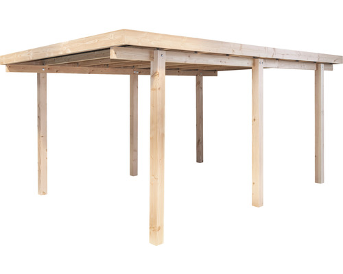 Holzcarport mit flachem Dach