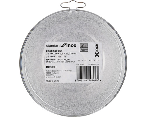 Bosch Standard for Inox Trennscheibe, 125 Millimeter Durchmesser
