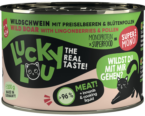 Katzenfutter nass LuckyLou SuperMono Wildschw 200g