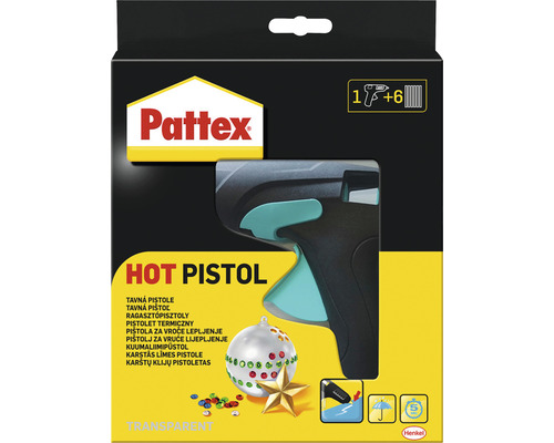 Pattex Hot Pistol Starter Set Heißklebepistole mit 6 Hotmelt Heißklebesticks