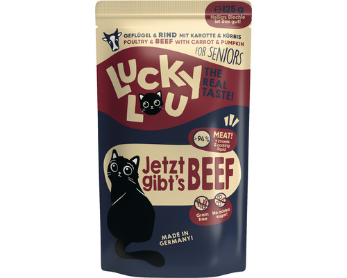 Katzenfutter nass LuckyLou Senior Geflügel & Rind 125 g