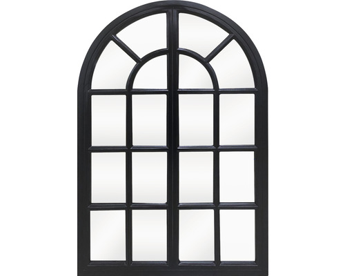 Spiegel Fenster Holz schwarz 60x90 cm