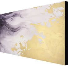 Abstrakte Leinwandkunst mit Marmoreffekt und goldenen Akzenten