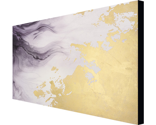 Abstrakte Leinwandkunst mit Marmoreffekt und goldenen Akzenten