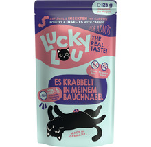 Lucky Lou Katzenfutter mit Geflügel, Insekten und Karotte für ausgewachsene Katzen