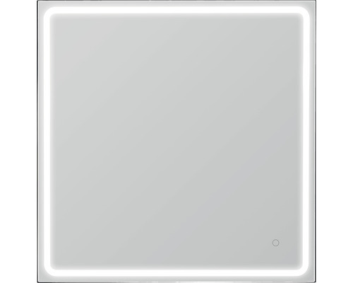 Quadratischer Spiegel mit umlaufender Beleuchtung für das Badezimmer