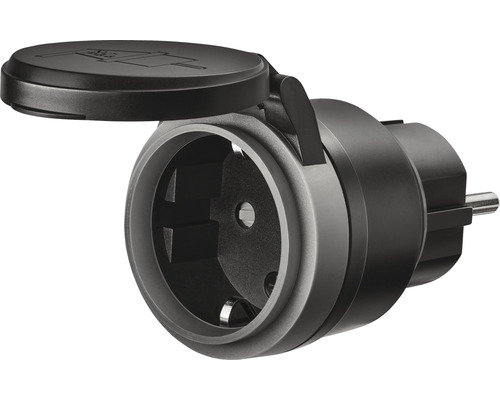 Steckdosenadapter mit Klappdeckel für den Außenbereich