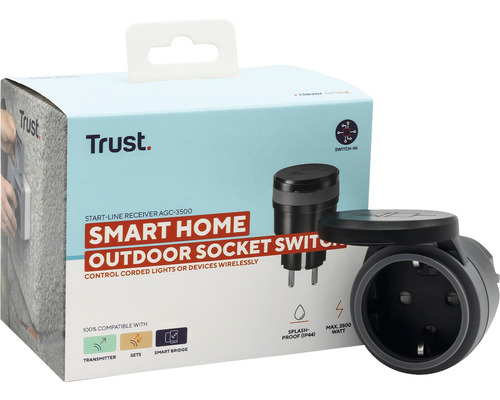 Trust Smart Home Outdoor Steckdosenschalter mit Verpackung