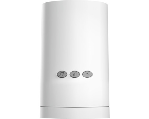 Weißer Lautsprecher mit Steuerungstasten