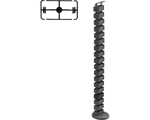 LINK Metall-Kabelführung Für 19" Rack-Schränke – Schwarz, 42U Höhe, Mit Schiebedeckel & 15 Ösen