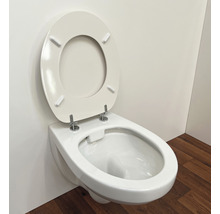 Wand-Tiefspültoilette mit offenem Spülrand und Toilettensitz