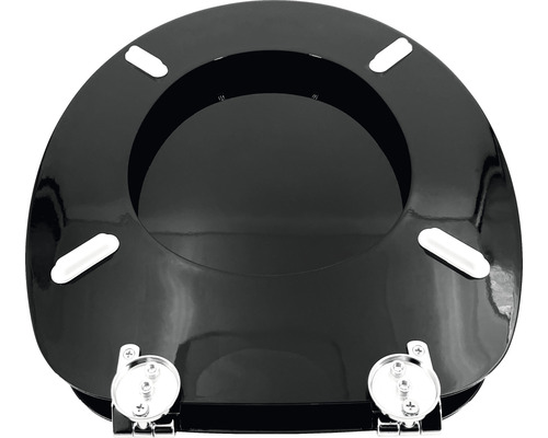 Schwarzer WC-Sitz mit Befestigung