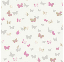 Vliestapete 36933-2 Attractive Schmetterlinge grau rosa weiß-thumb-0