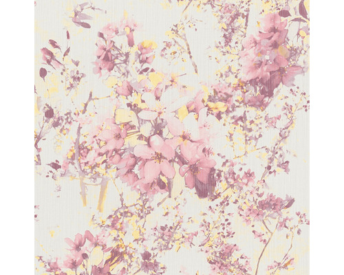 Vliestapete 37816-1 Attractive Blumenmuster rosa gelb-0