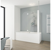 Badewannenaufsatz 2-teilig mit Seitenwand SCHULTE Komfort 114,5 x 140 cm Klarglas Profilfarbe weiß D 2656 04 50 140-thumb-0