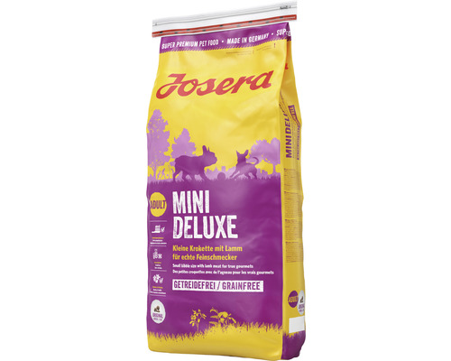 Hundefutter trocken Josera Mini Deluxe Dog 900 g kleine Kroketten mit Lamm für echte Feinschmecker