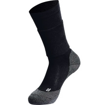 Schwarze Socke mit verstärkter Ferse und Zehenbereich