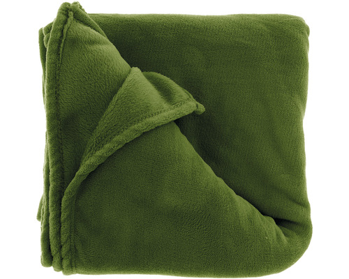 Zusammengefaltete grüne Fleecedecke