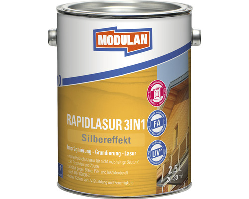 MODULAN Rapidlasur 3in1 silbereffekt graualuminium 2,5 l