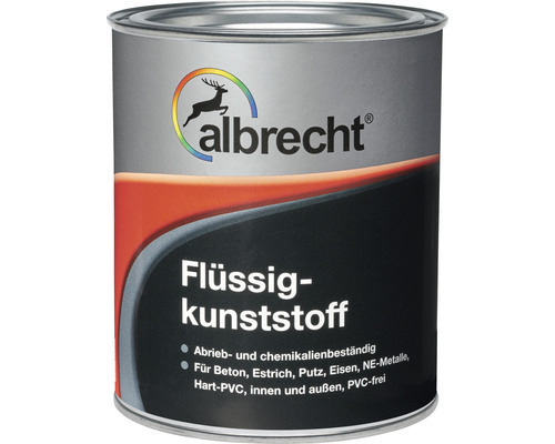 Albrecht Flüssigkunststoff RAL 7001 silbergrau 2,5 l Albrecht Flüssigkunststoff Gebinde für Beton, Estrich, Putz, Eisen, NE-Metalle und Hart-PVC