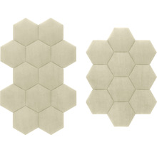 Wandkissen Riviera Hexagon beige Samt-Optik 29 x 34 cm