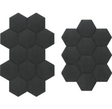 Wandkissen Riviera Hexagon schwarz Samt-Optik 29 x 34 cm-thumb-2
