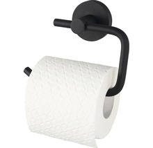 Schwarzer Toilettenpapierhalter mit Papierrolle
