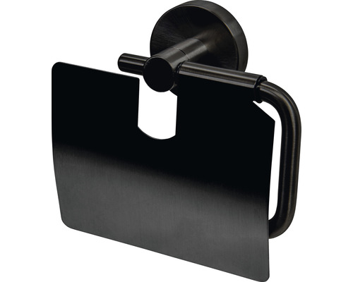 Papierrollenhalter mit Deckel HACEKA Kosmos graphit gebürstet 1208727 Toilettenpapierhalter mit Deckel