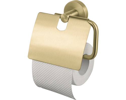 Papierrollenhalter mit Deckel HACEKA Kosmos gold gebürstet 2010968 Toilettenpapierhalter mit Klappe