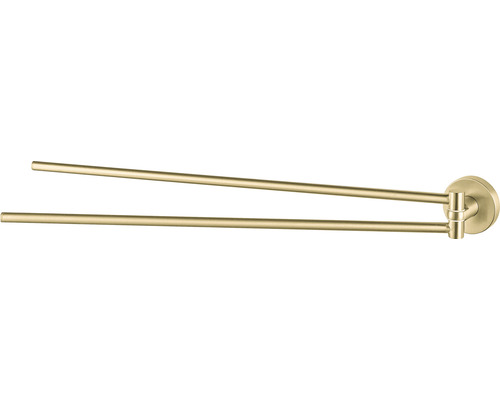 Handtuchstange HACEKA Kosmos schwenkbar gold gebürstet 2010976 Schwenkbarer Handtuchhalter mit zwei Armen zur Wandmontage