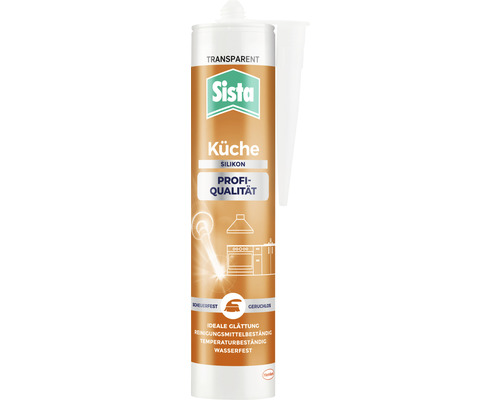 Sista Cucina Silicone Trasparente Per Giunti, 280 G, Resistente A Temperature E Detersivi, Qualità Professionale