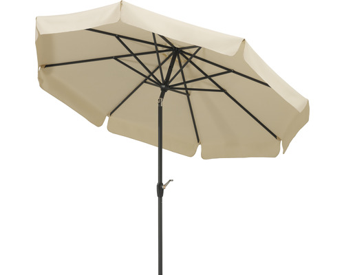Sonnenschirm Schneider Orlando Ø 270 H 250 cm Polyester 180 g/m² natur Geöffneter Sonnenschirm mit stabilem Gestell und UV-Schutz