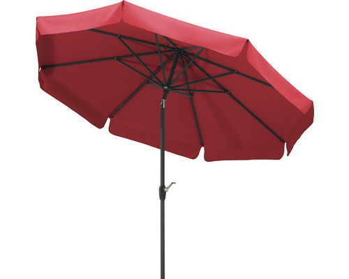 Sonnenschirm Schneider Orlando Ø 270 H 250 cm Polyester 180 g/m² rot Roter Gartenschirm mit schwarzem Gestell