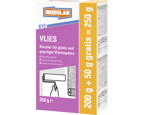 Modulan Vlies Kleister 250 Gramm Packung für glatte und geprägte Vliestapeten