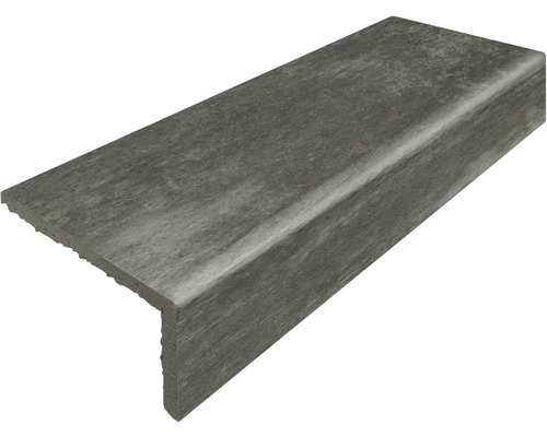 Steinzeug Längsschenkel Atrium mittelgrau 10,5 x 31 cm Einzelne Treppenstufe aus Holz für den Außenbereich