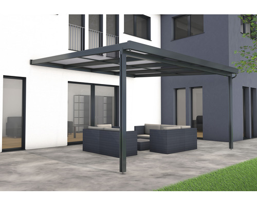 Terrassenüberdachung mit Sitzgruppe auf einer Terrasse