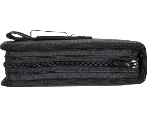 Schwarze Werkzeugtasche mit Reißverschluss und Gürtelclip