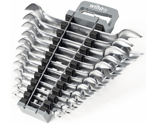 Wiha Ringmaulschlüsselsatz mit Halterung, Größen 6 Millimeter bis 32 Millimeter