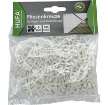 HUFA Fliesenkreuze für Wand- und Bodenfliesen, 3 mm, 200 Stück