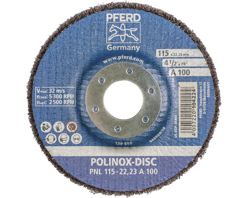 Reinigungsscheibe PFERD PNL Ø 115x22,23 mm Korn 100 Pferd Polinox Schleifscheibe 115 Millimeter