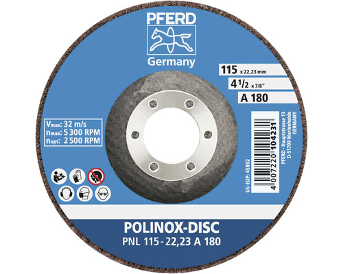 Reinigungsscheibe PFERD PNL Ø 115x22,23 mm Korn 180 Pferd Polinox Schleifscheibe 115 Millimeter