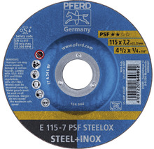 Schruppscheibe PFERD PSF STEELOX Stahl/Inox Ø 115x22,23 mm