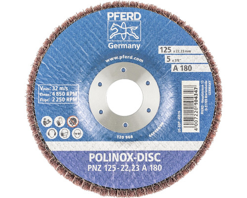 Reinigungsscheibe PFERD PNZ Ø 125x22,23 mm Korn 180 Pferd Polinox Scheibe PNZ 125-22,23 A 180