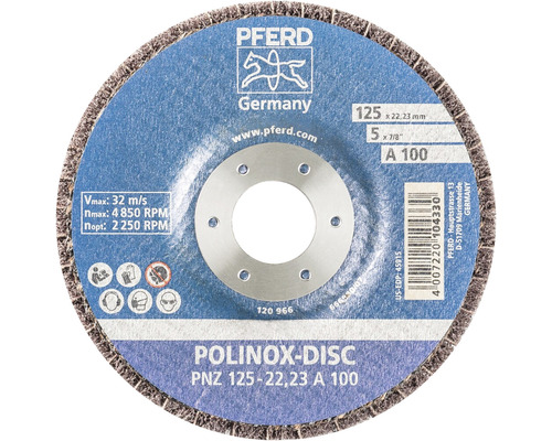 Reinigungsscheibe PFERD PNZ Ø 125x22,23 mm Korn 100 Polinox Scheibe, 125 Millimeter Schleifscheibe