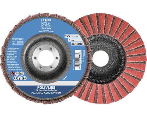 Pferd Polivlies Fächerschleifscheibe PVZ 125 CO-COOL 80/A180M