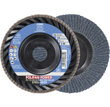 Schleifmopteller Fächerscheibe PFERD SG POWER TRIM STEELOX Stahl/Inox Ø 125x22,23 mm Korn 40