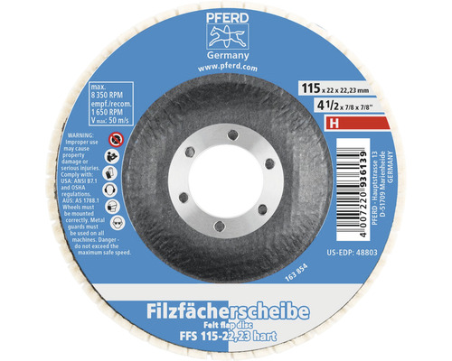 Reinigungsscheibe Hart PFERD Ø 115x22,23 mm Pferd Filzfächerscheibe 115-22,23 hart