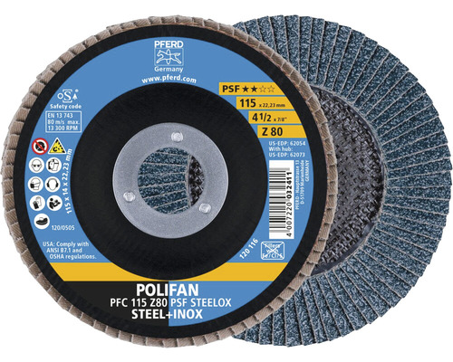 Pferd Fächerscheiben zur Metallbearbeitung, 115 Millimeter Durchmesser