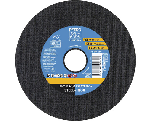 Trennscheibe PFERD EHT PSF STEELOX Ø 125x22,23 mm Trennscheibe zum Schneiden von Stahl und Edelstahl