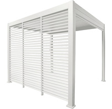 Weiße Aluminium Terrassenüberdachung mit Lamellen
